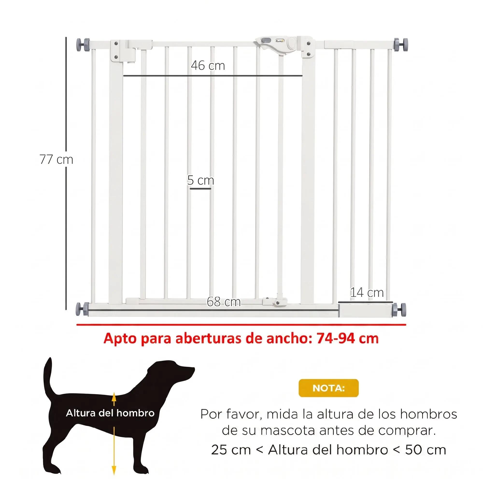 Barreira de segurança 94x2x77 cm branco PawHut 2/9
