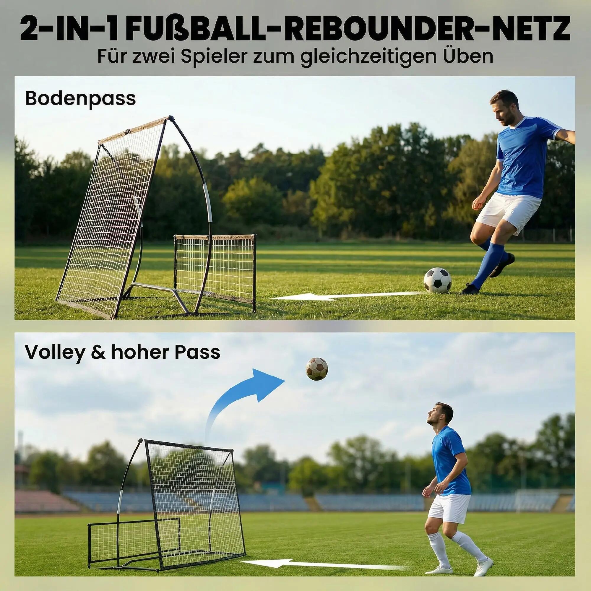 Mur de rebond de football 2 en 1 pliable double face avec filet de rebond 6/9