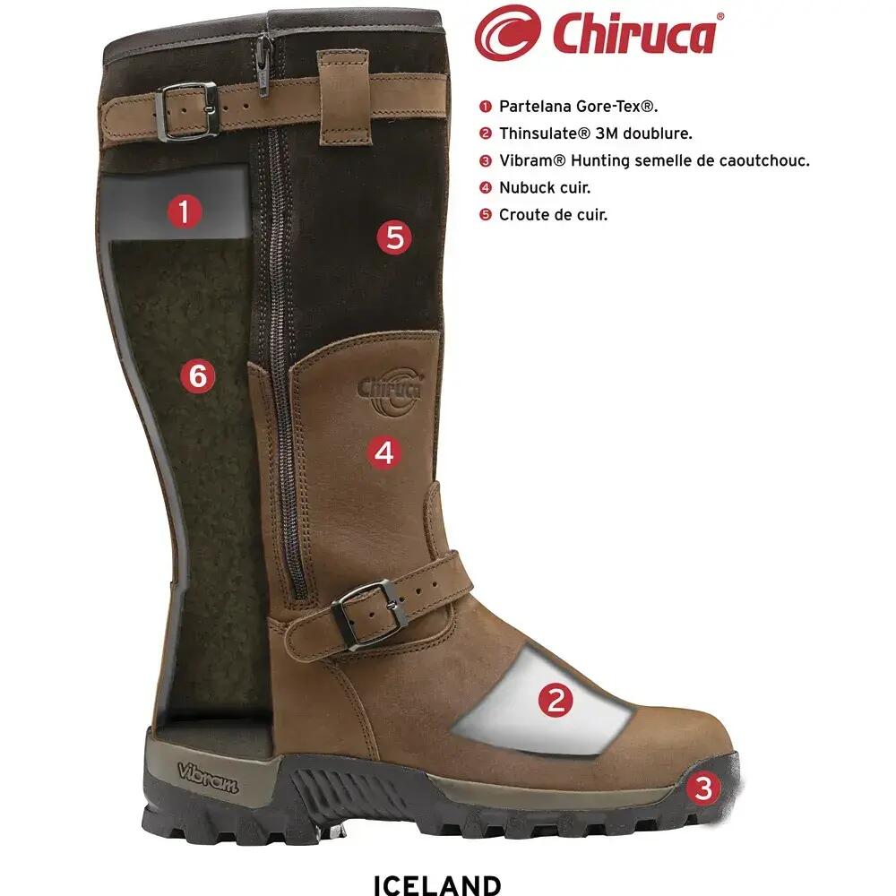 Bottes chasse Iceland Gore-Tex cuir marron fourrées 5/9