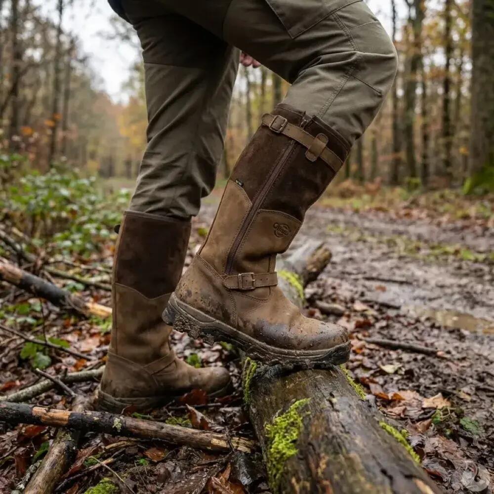 Bottes chasse Iceland Gore-Tex cuir marron fourrées 3/9