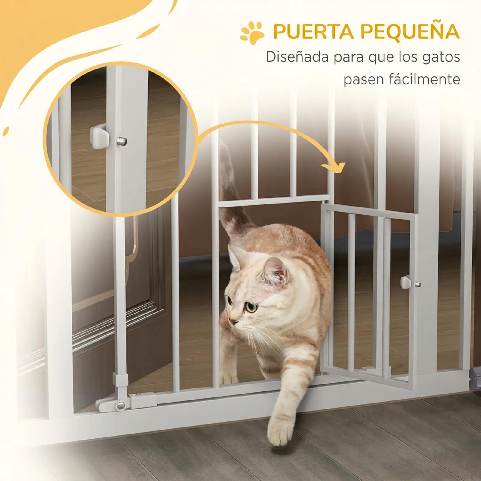 Barreira de segurança 80x3.5x104.1 cm branco PawHut 6/9