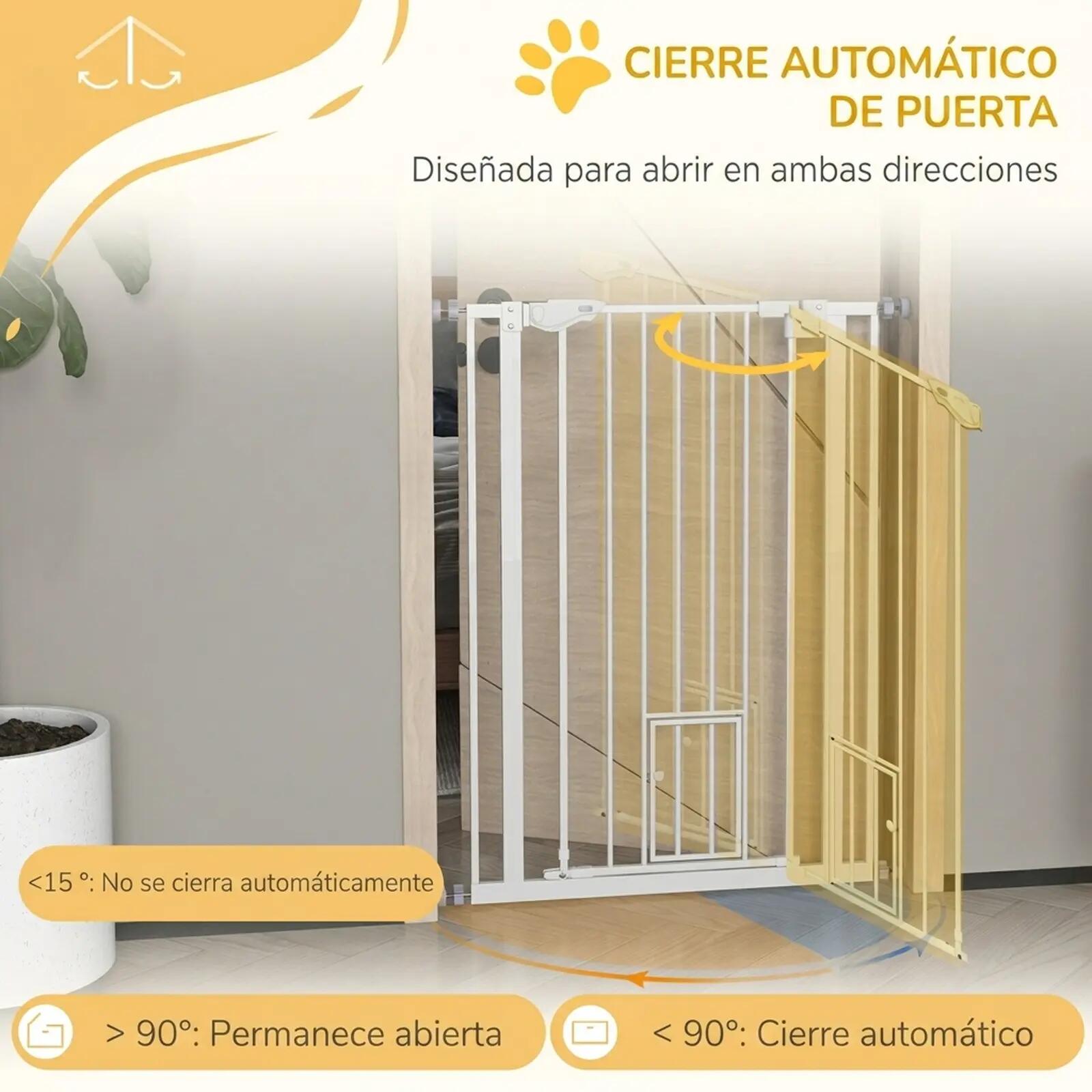 Barreira de segurança 80x3.5x104.1 cm branco PawHut 4/9