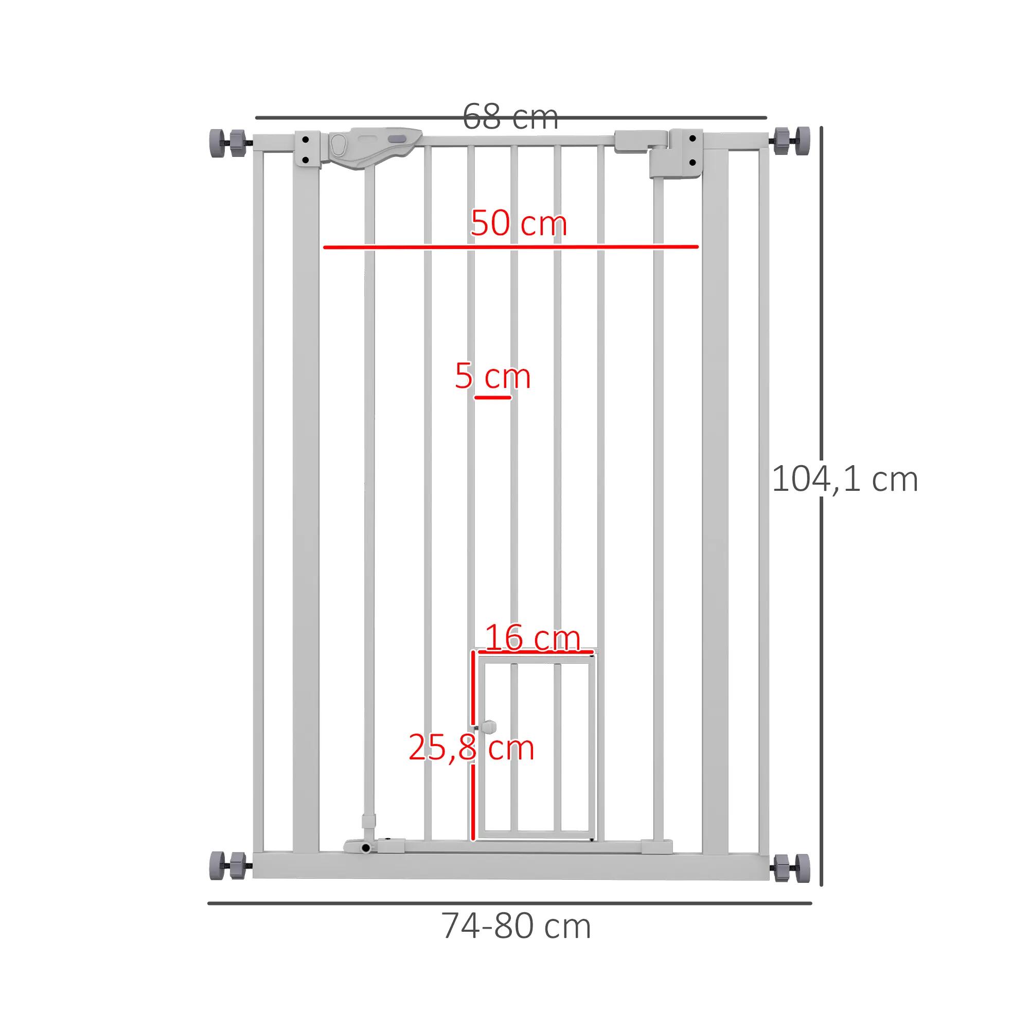 Barreira de segurança 80x3.5x104.1 cm branco PawHut 3/9
