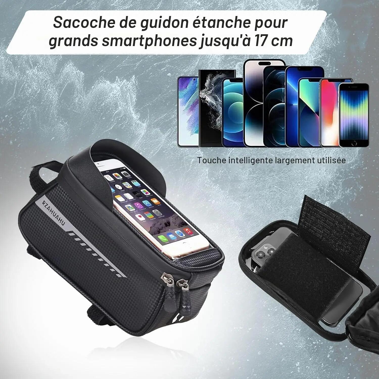 Sacoche de cadre étanche avec support tactile pour téléphone portable, compatibl 3/7