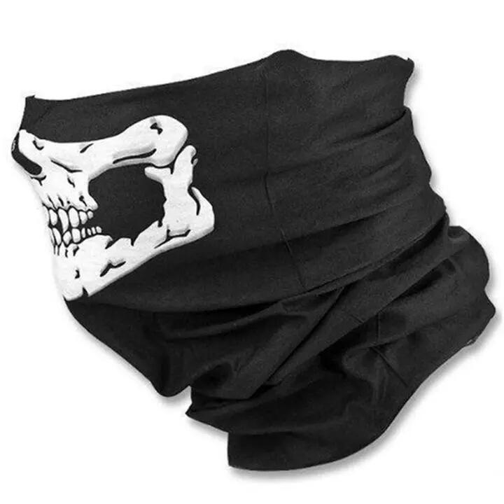 Masque multifonctionnel à motif de crâne, 49,5 x 25 cm, noir et blanc 6/6