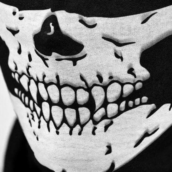 Masque multifonctionnel à motif de crâne, 49,5 x 25 cm, noir et blanc 5/6