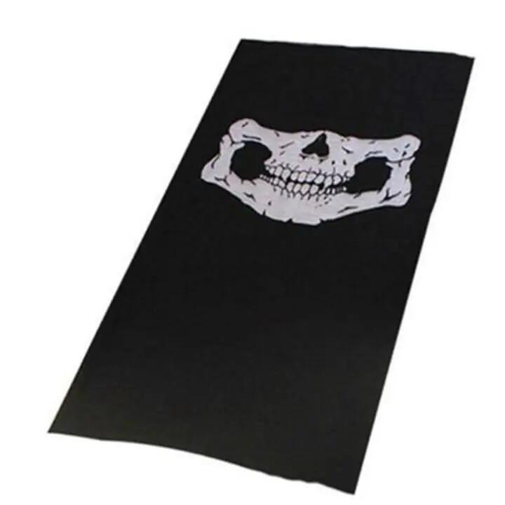 Masque multifonctionnel à motif de crâne, 49,5 x 25 cm, noir et blanc 2/6