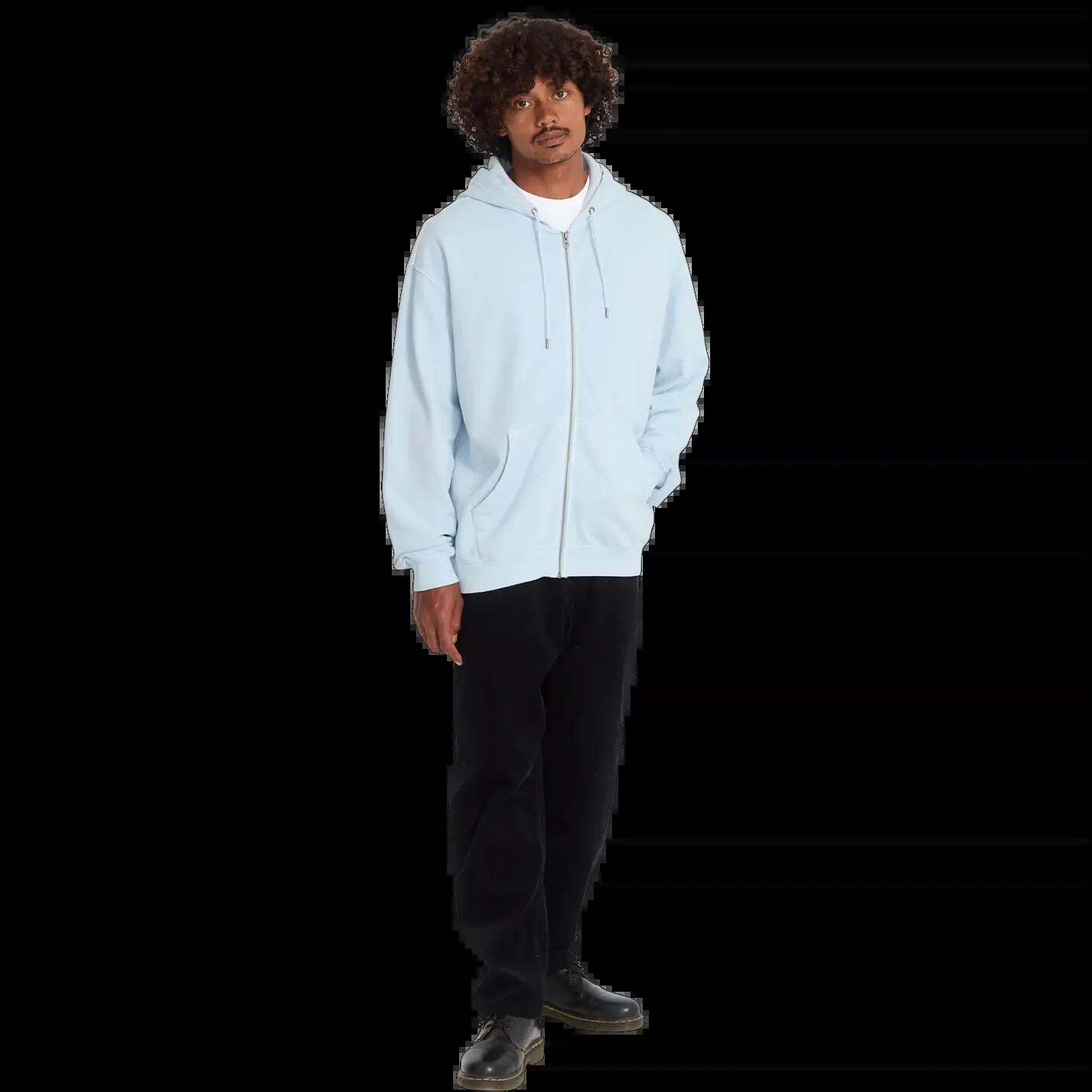 Sweat à capuche zippé Volcom SINGLE STONE TW Bleu Clair 6/6