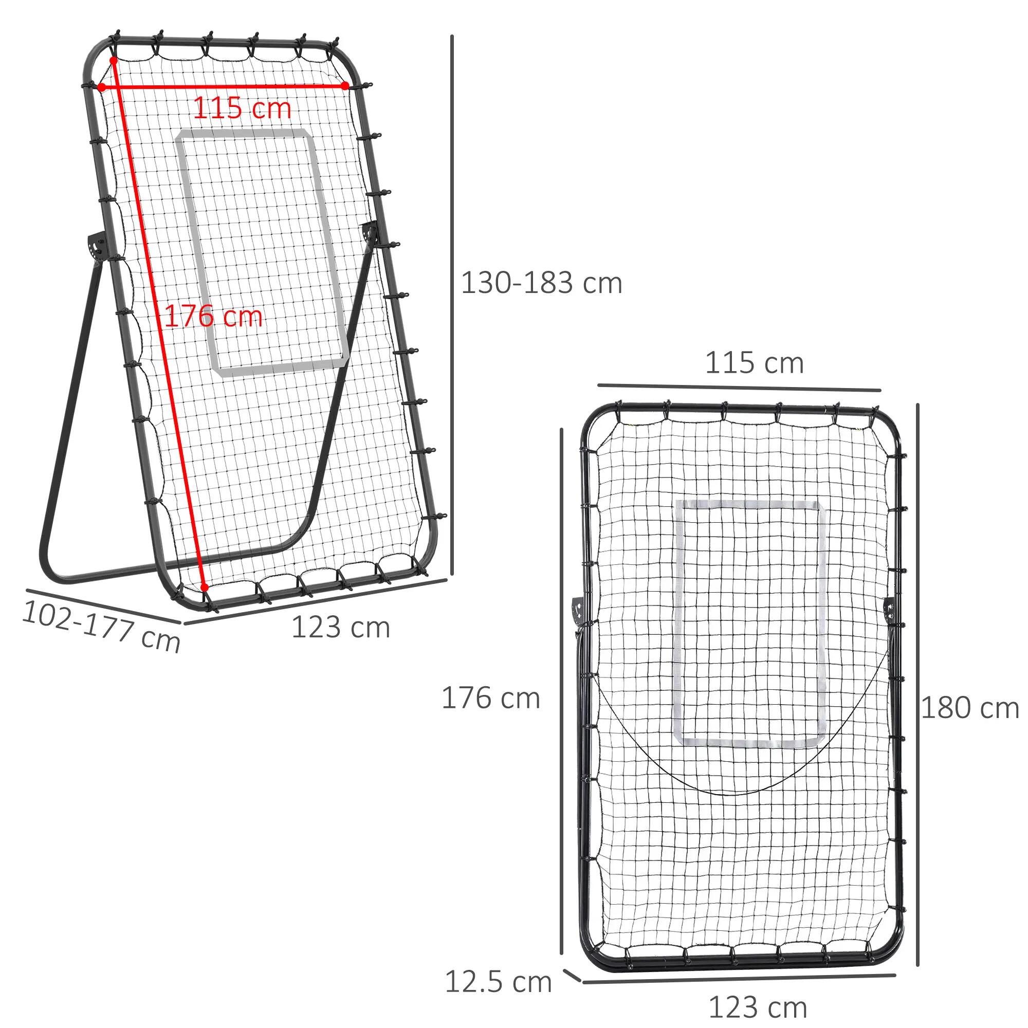 Filet de rebond de football pliable avec cible, hauteur et angle réglables 5/9