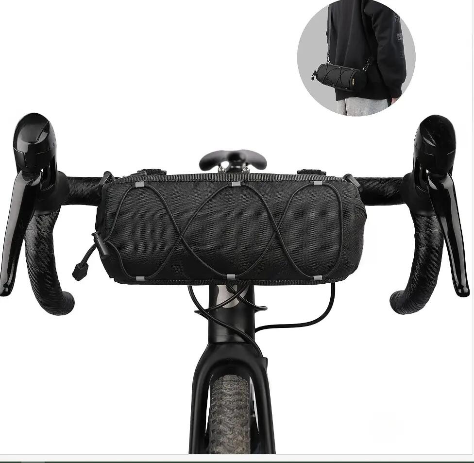 Sacoche de guidon pour vélo - Sacoche avant avec bandoulière pour vélos de route 1/5