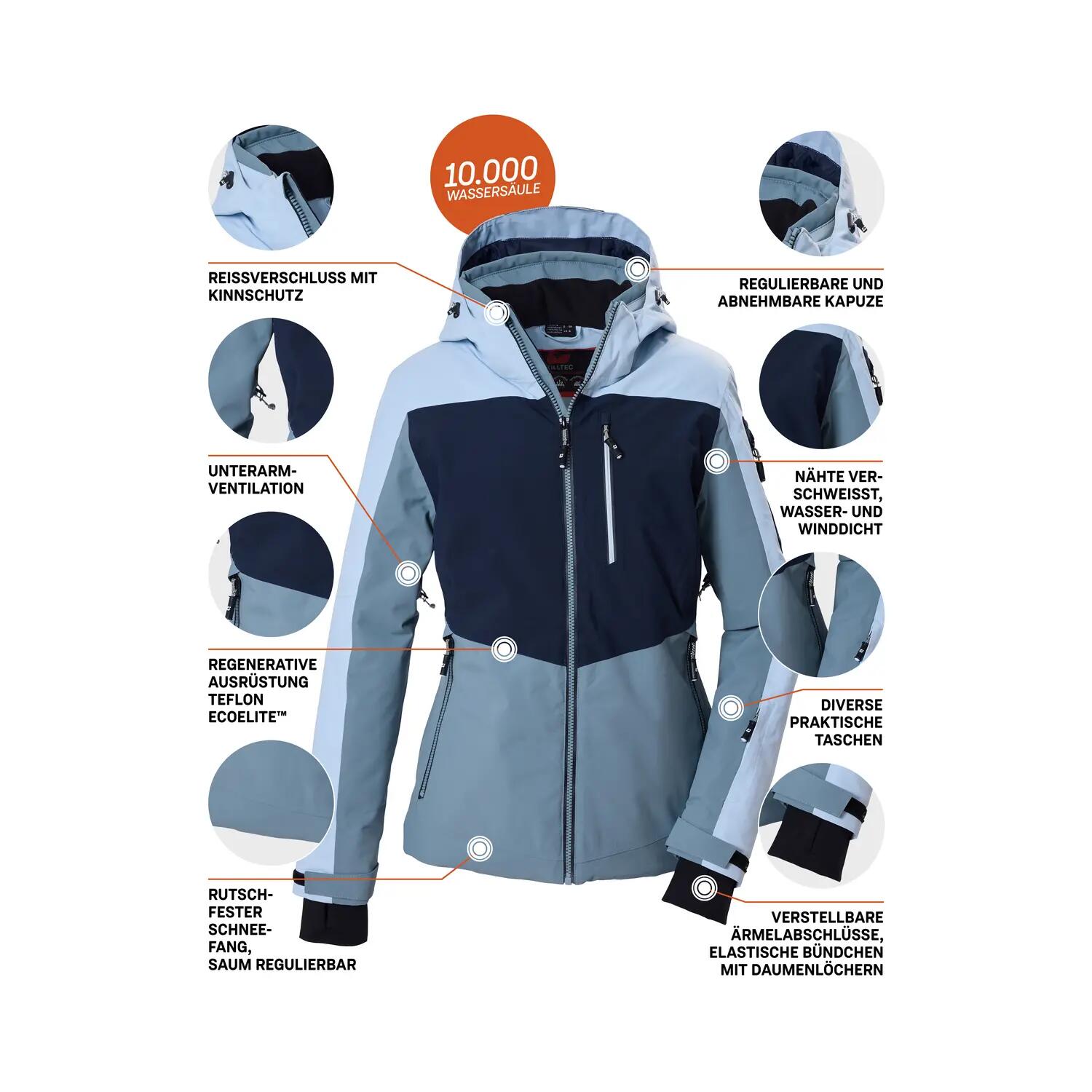 Damen Skijacke Funktionsjacke mit abzippbarer Kapuze 5/7