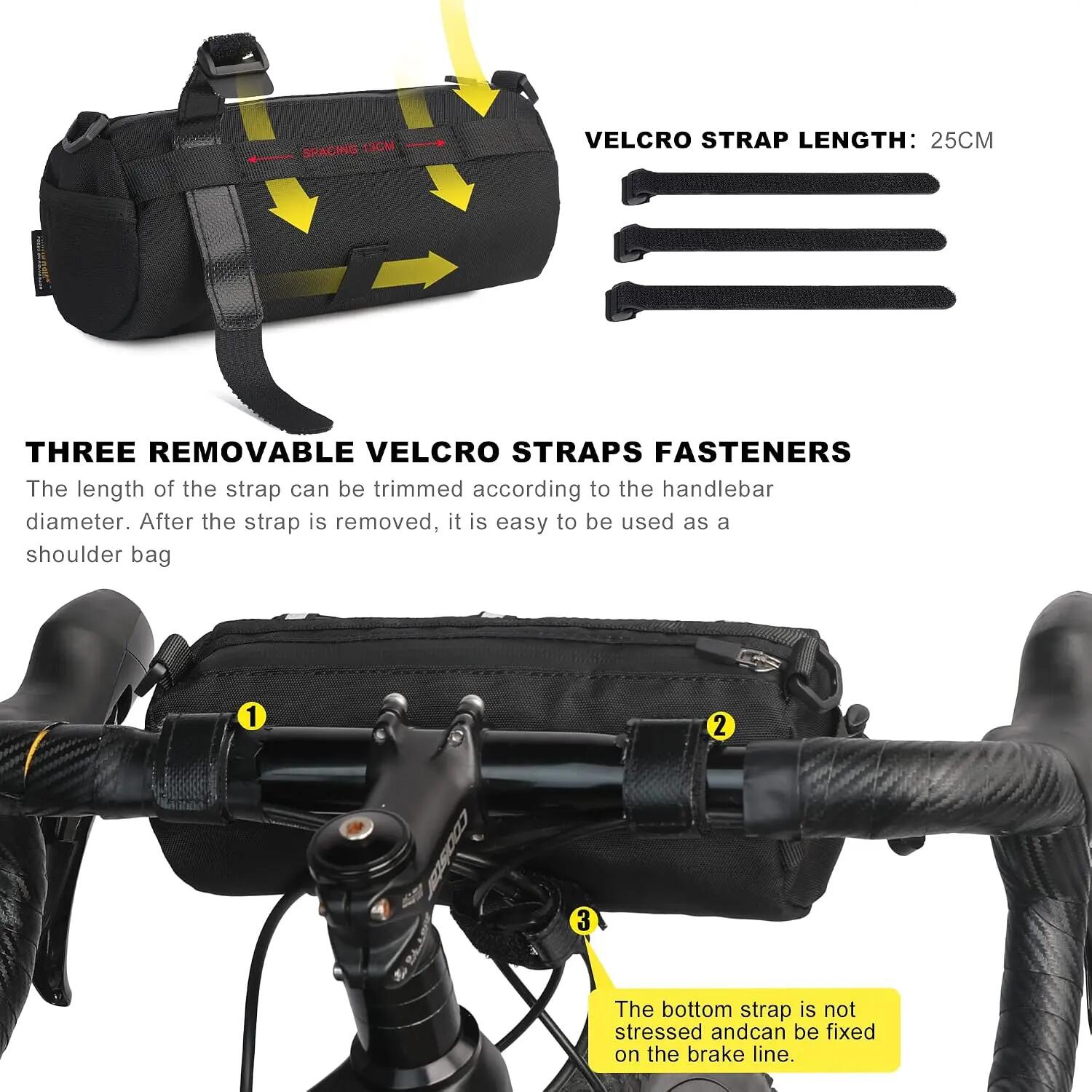 Sacoche de guidon pour vélo - Sacoche avant avec bandoulière pour vélos de route 4/5