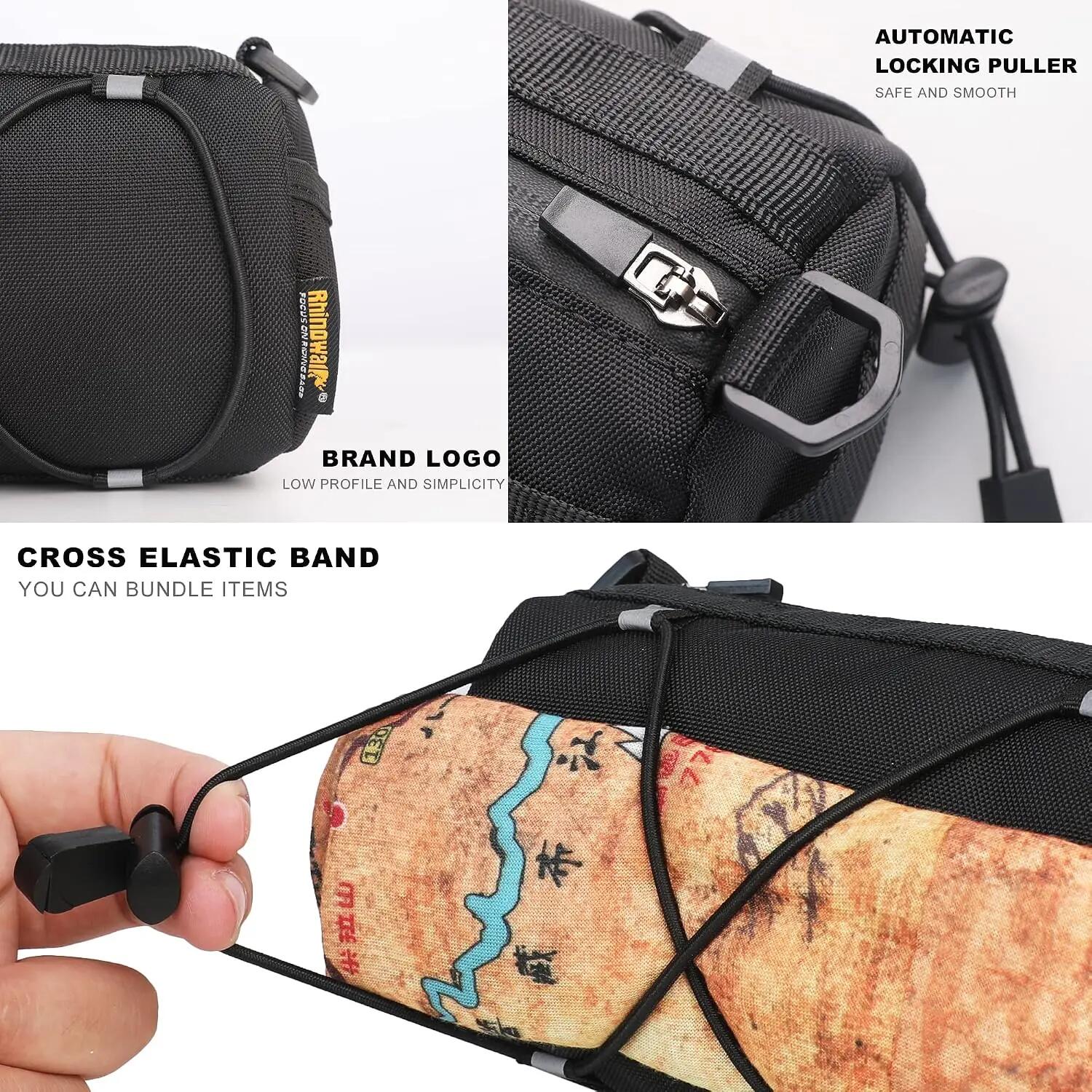 Sacoche de guidon pour vélo - Sacoche avant avec bandoulière pour vélos de route 3/5