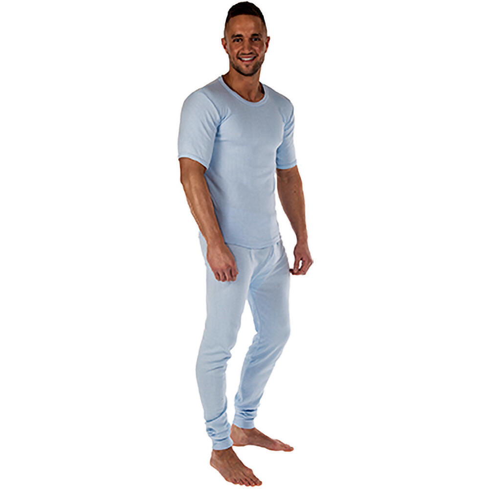 Mens Thermal Underwear Long Johns (Blue) 2/4