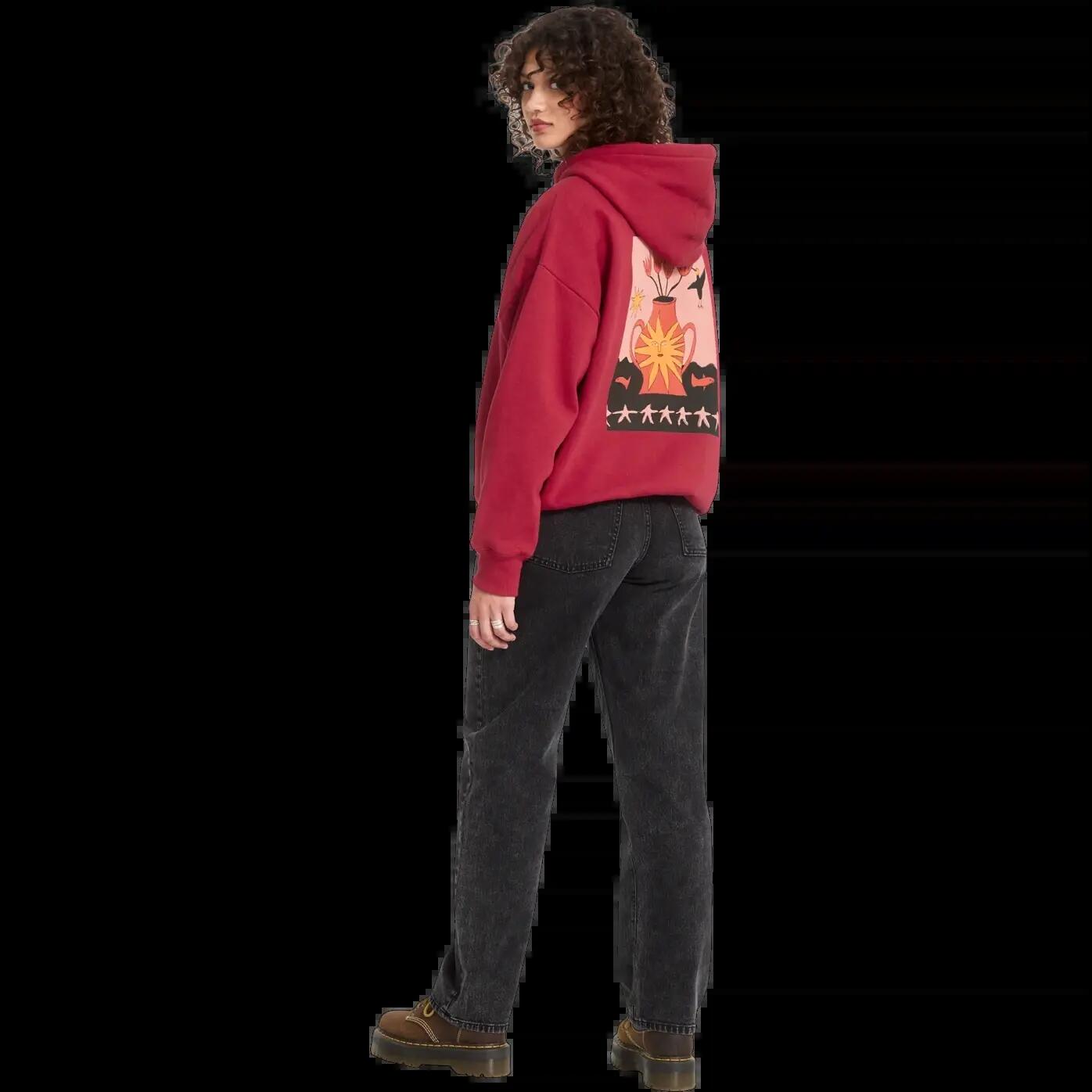 Sudadera con capucha Volcom MOOVE ON PO Rojo Profundo 6/6