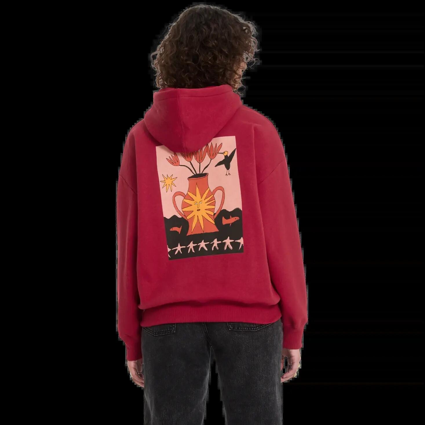 Sudadera con capucha Volcom MOOVE ON PO Rojo Profundo 2/6