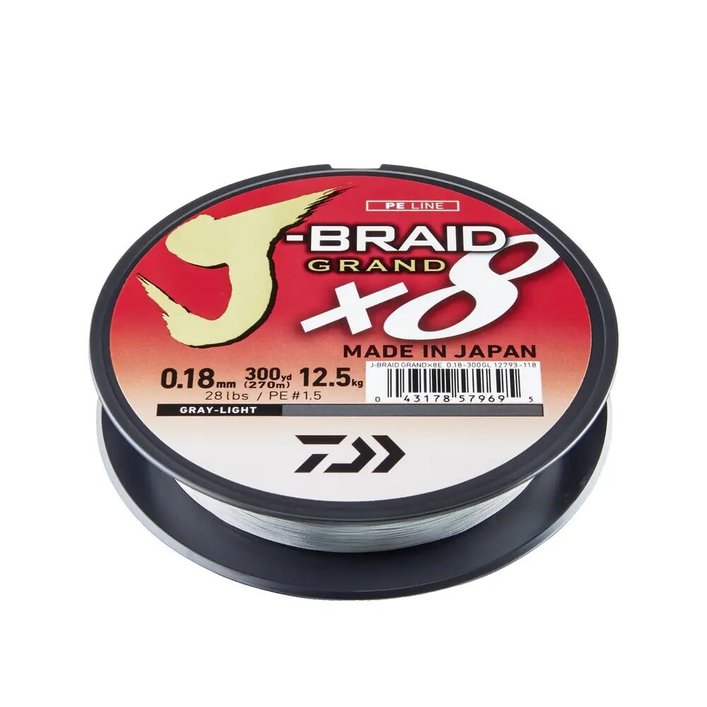 Linha de pesca trançada Daiwa J-Braid Grand X8 Cinza 4/4