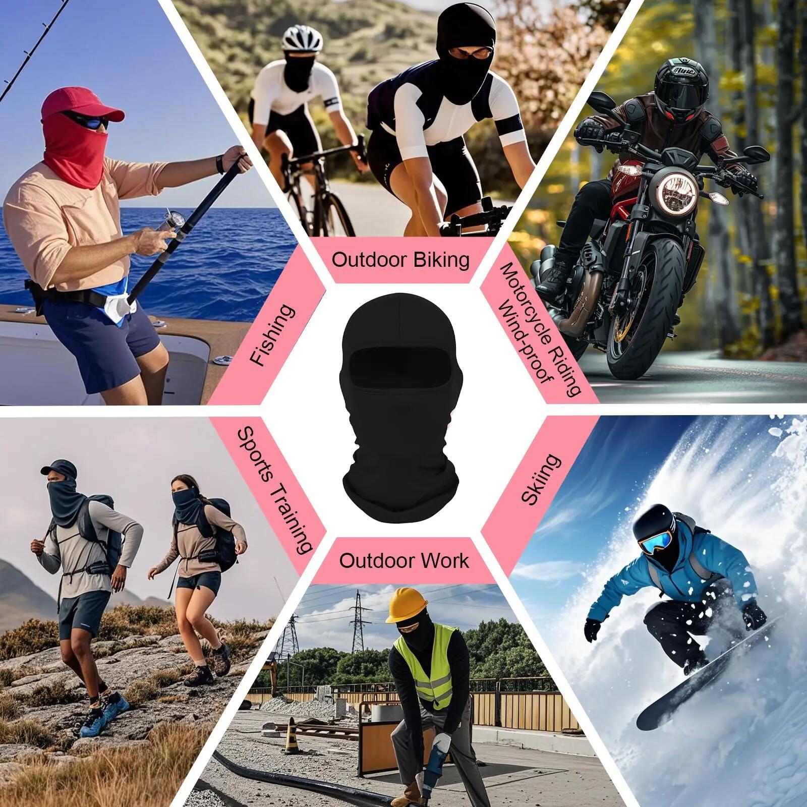 Masque de vélo 2 pièces avec protection solaire - Cagoule - Protection UV pour l 2/7