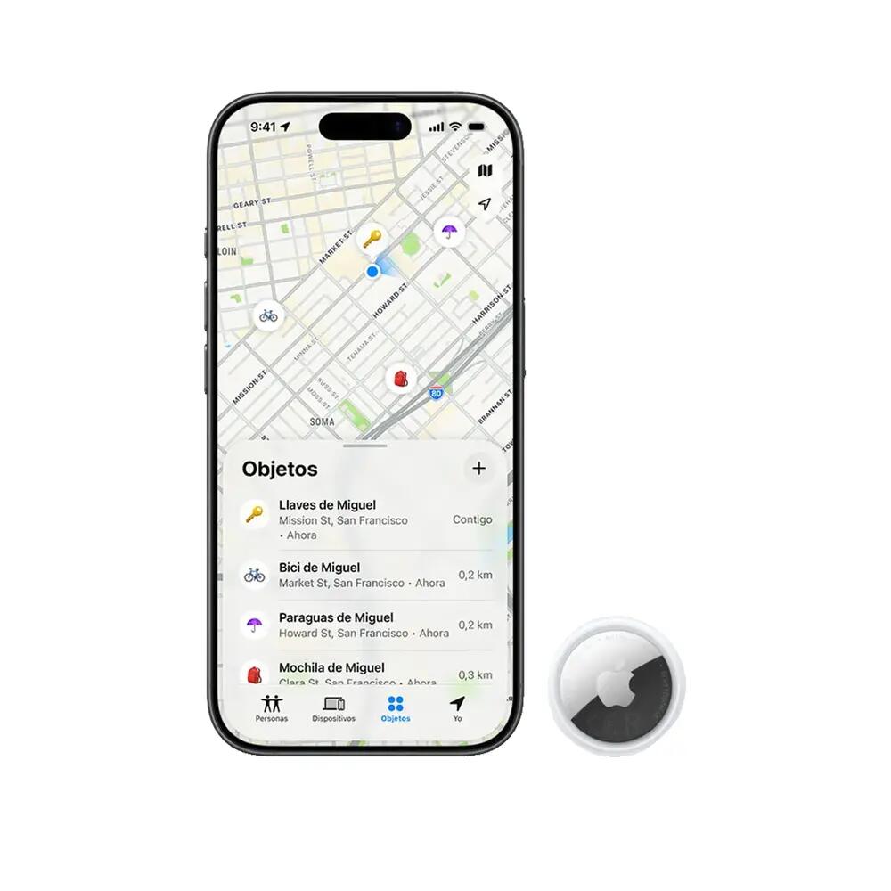 Dispositif de suivi Apple AirTag (2ème génération) Argent/Blanc 6/6