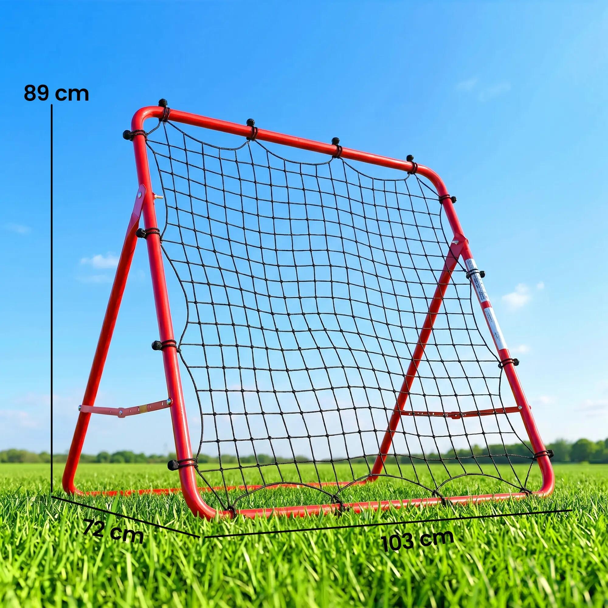 Filet de Rebond Football Portable, 5 Angles Réglables en Acier et Nylon à 5/9
