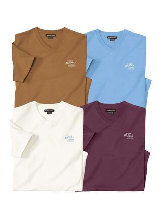Le Lot de 4 Tee-Shirts Manches Courtes Col V