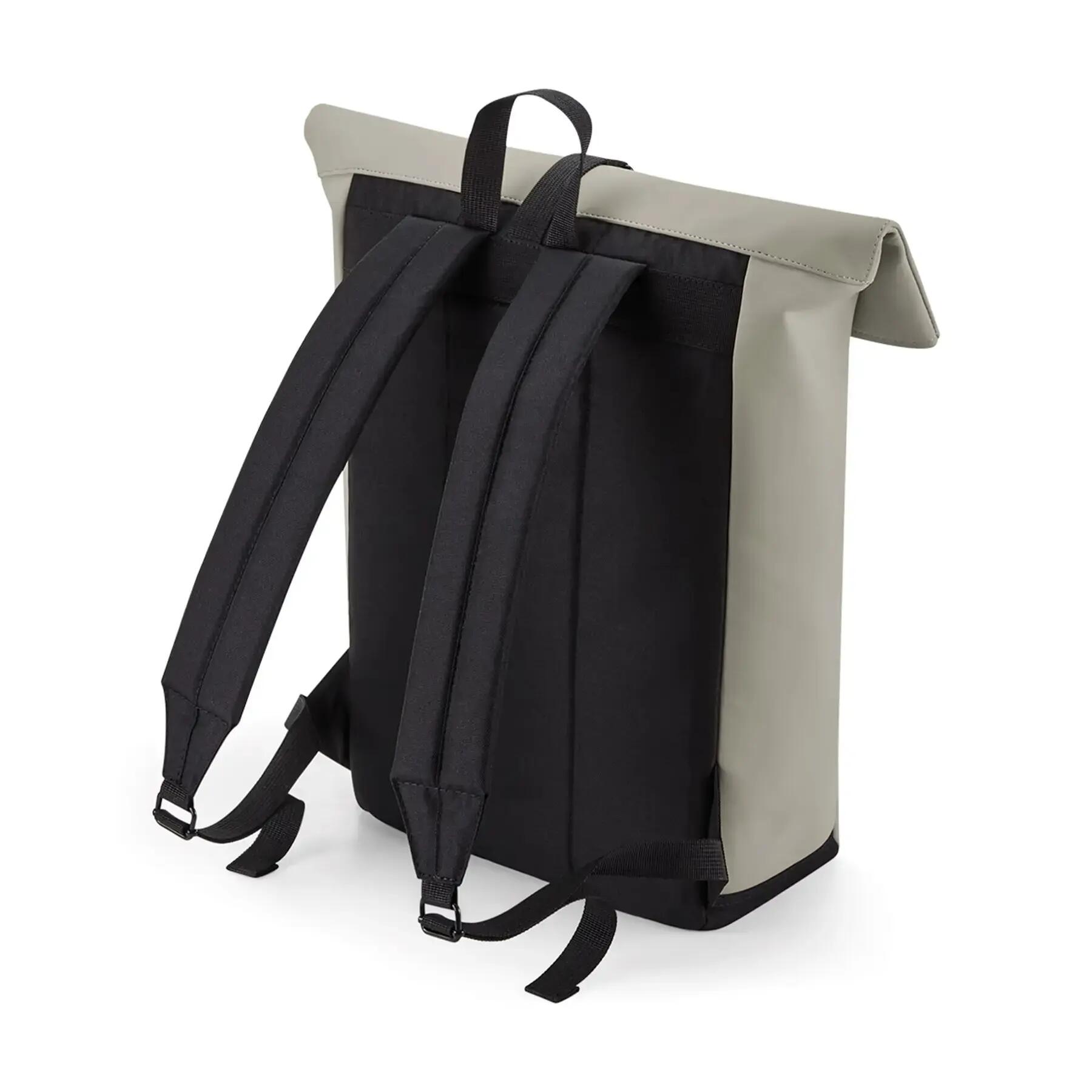 Sac à dos avec rabat roll-top en polyuréthane mat - Clay - One Size 2/4