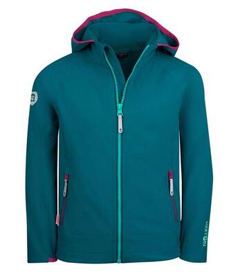 Mädchen Softshelljacke Kvalvika Smaragdgrün/Pink