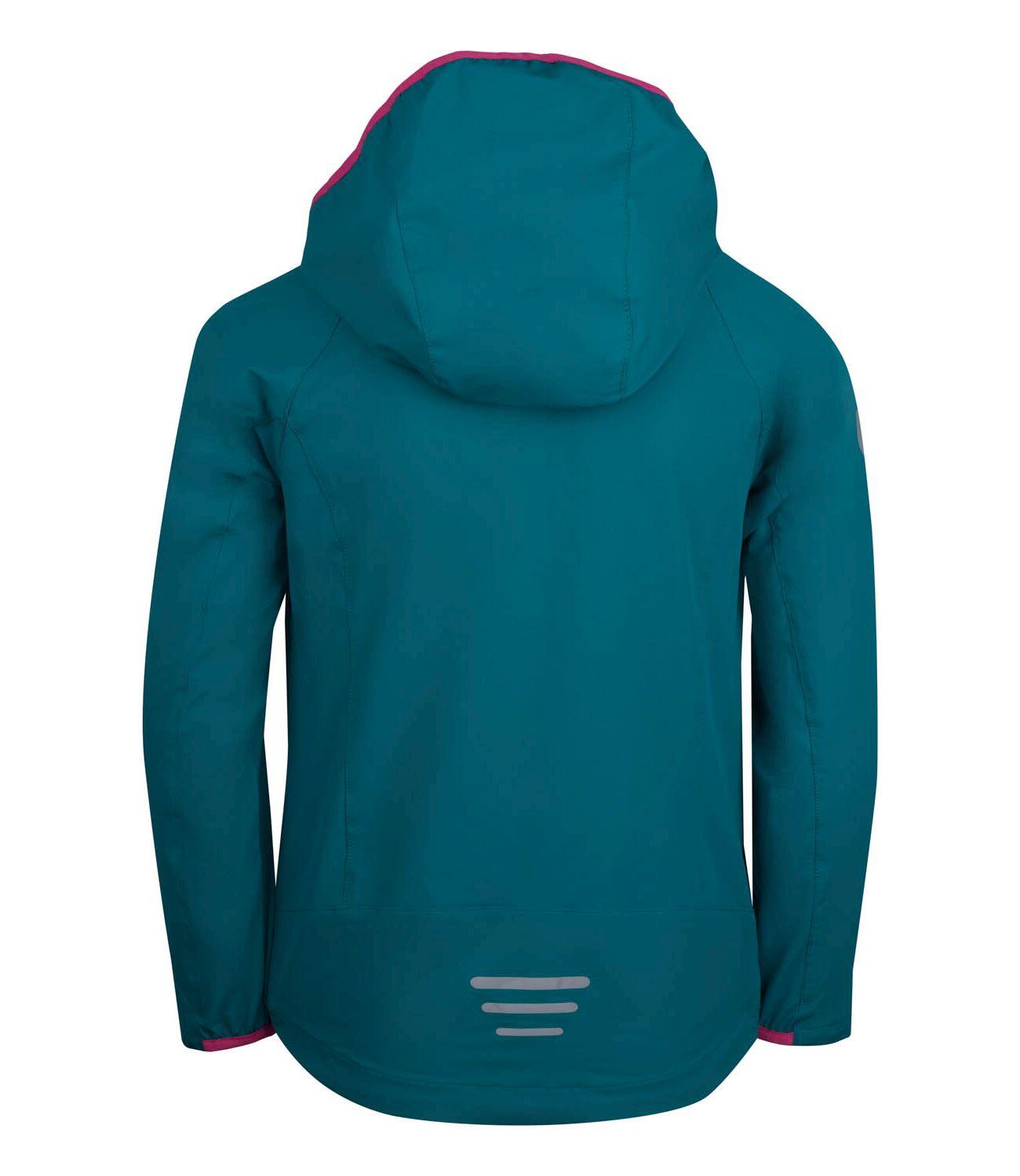 Mädchen Softshelljacke Kvalvika Smaragdgrün/Pink 2/3