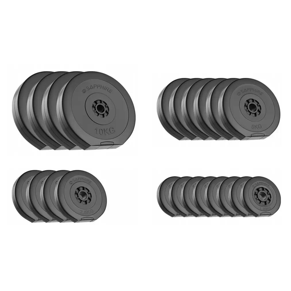 Zestaw kulturystyczny Sapphire SG-123kg z ławką składaną XG35 obciążenia gryfy 3/7