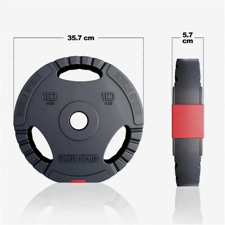 Set discuri Olimpice cu Grip 30 kg - 2 x 5 kg + 2 x 10 kg Ø 50/51mm 7/7