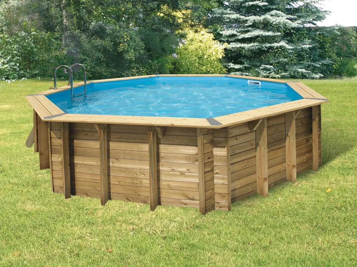 Piscine bois Océa 5,80 x 1,30 m - Liner gris 5/5