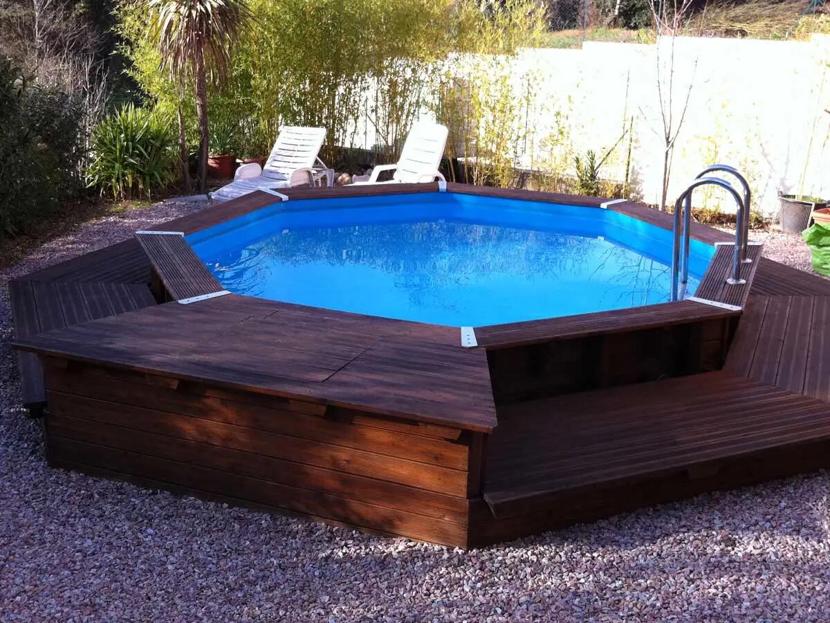 Piscine bois Océa 4,30 x 1,20 m - Liner gris 5/5