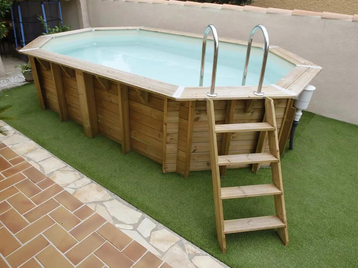 Piscine bois Océa 6,10 x 4,00 x 1,30 m - Liner gris 5/5