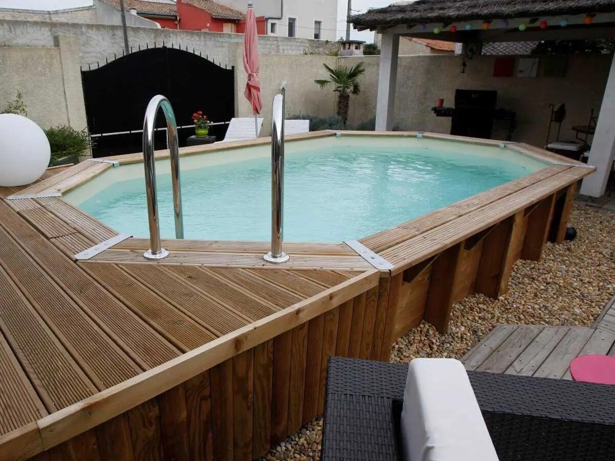 Piscine bois Océa 5,50 x 3,55 x 1,20 m - Liner gris 3/5