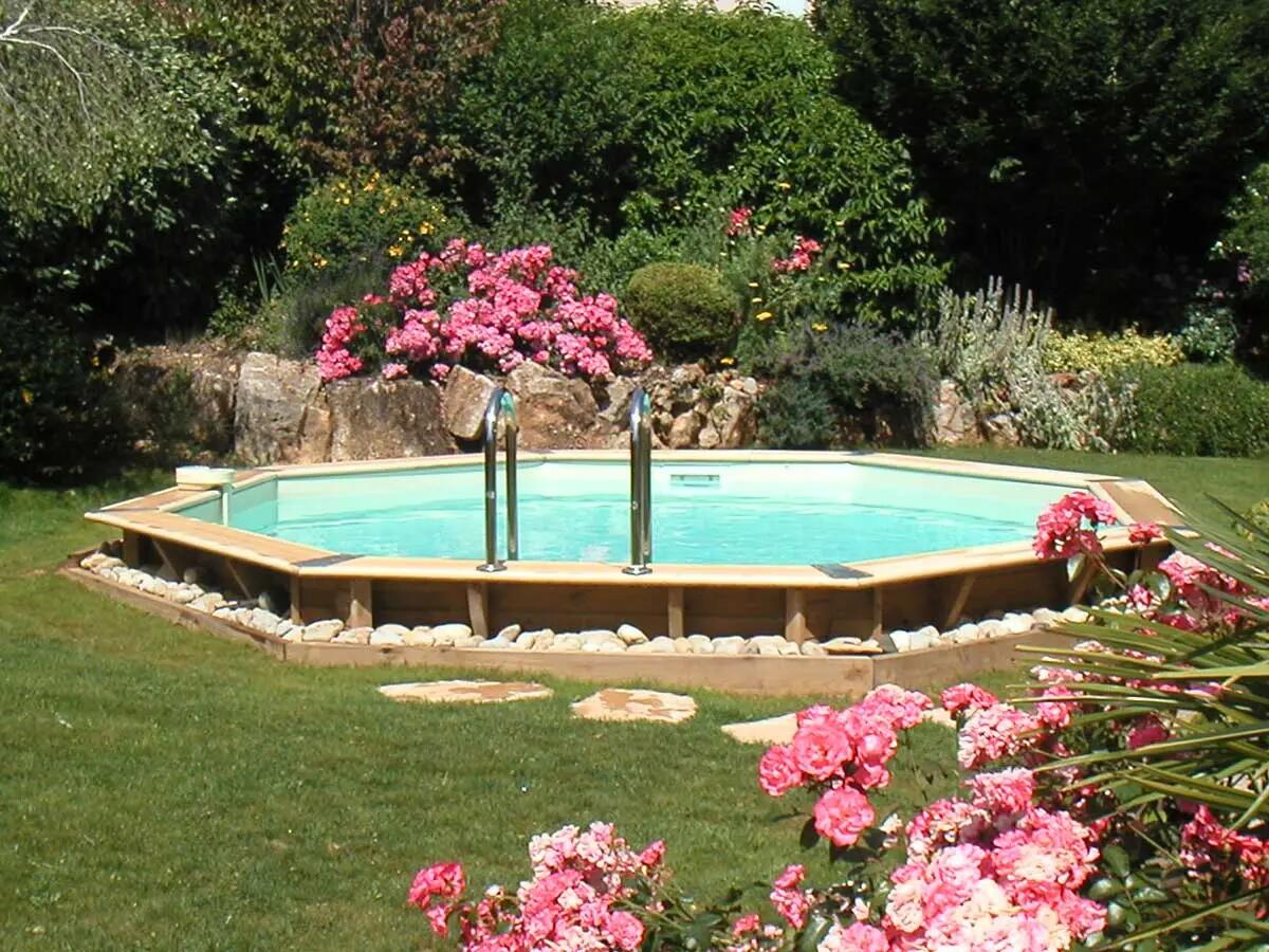 Piscine bois Océa 5,80 x 1,30 m - Liner gris 4/5