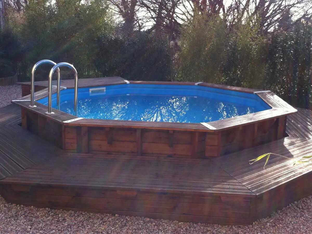 Piscine bois Océa 4,30 x 1,20 m - Liner gris 4/5