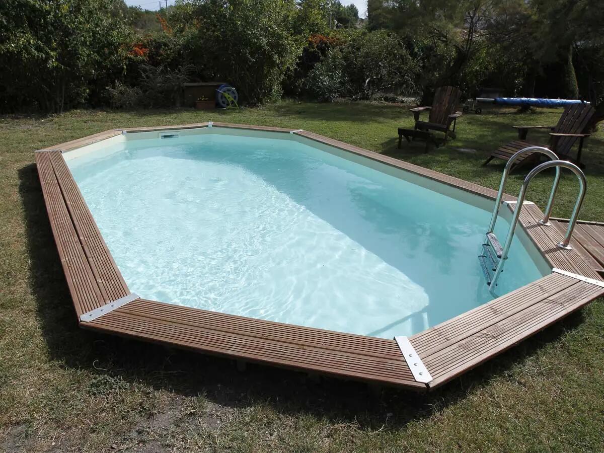 Piscine bois Océa 6,10 x 4,00 x 1,30 m - Liner gris 3/5