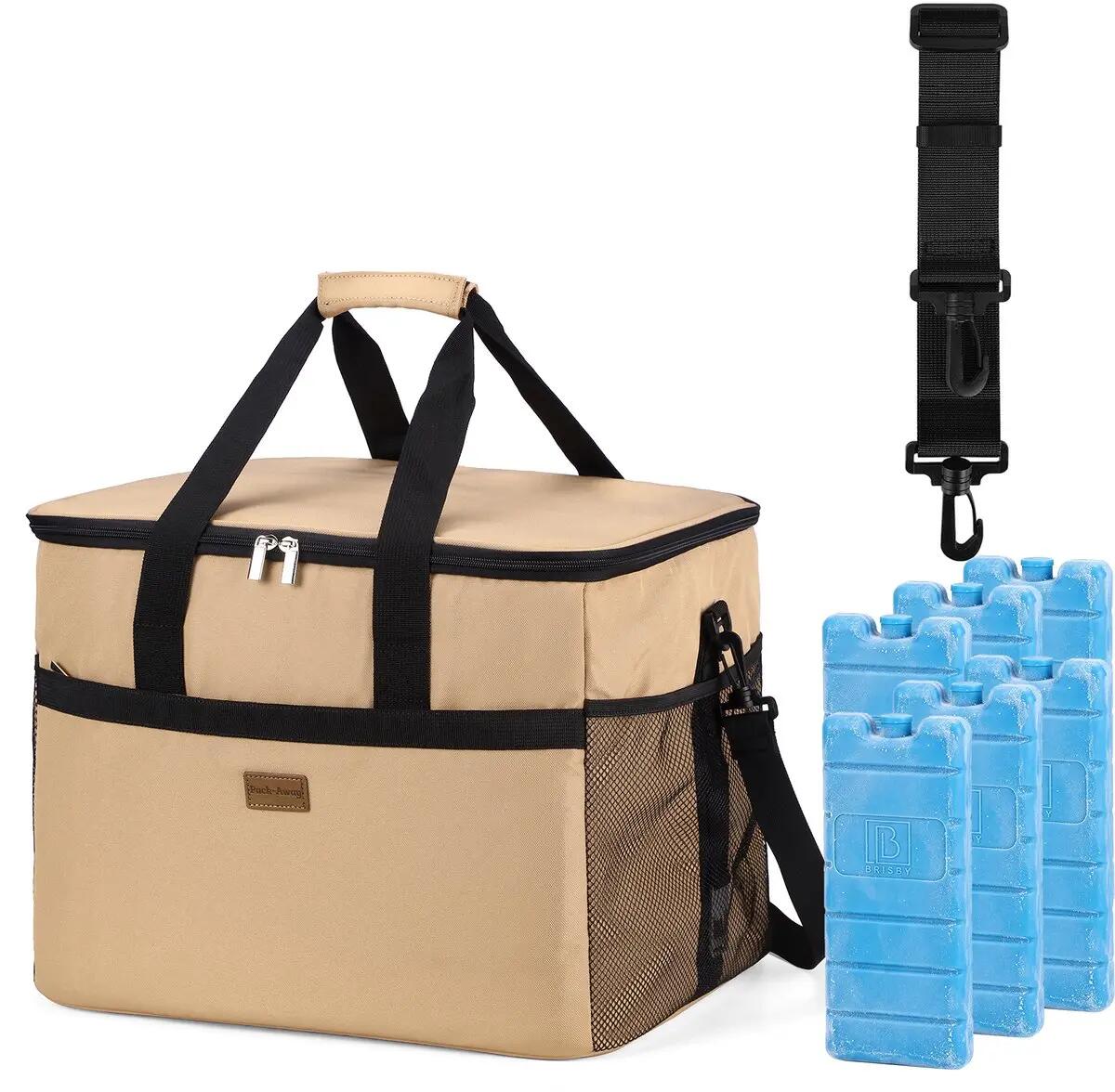 Koelbox Kamperen Fold 40L Opvouwbaar Incl. 6 Koelelementen Beige 6/7