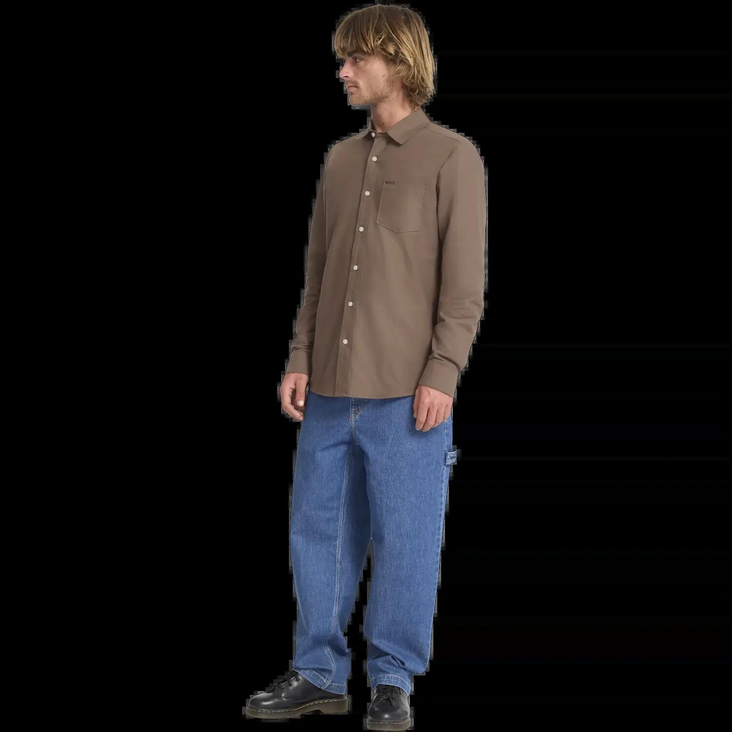 Camisa Volcom Veeco Oxford Marrón Piedra 7/7