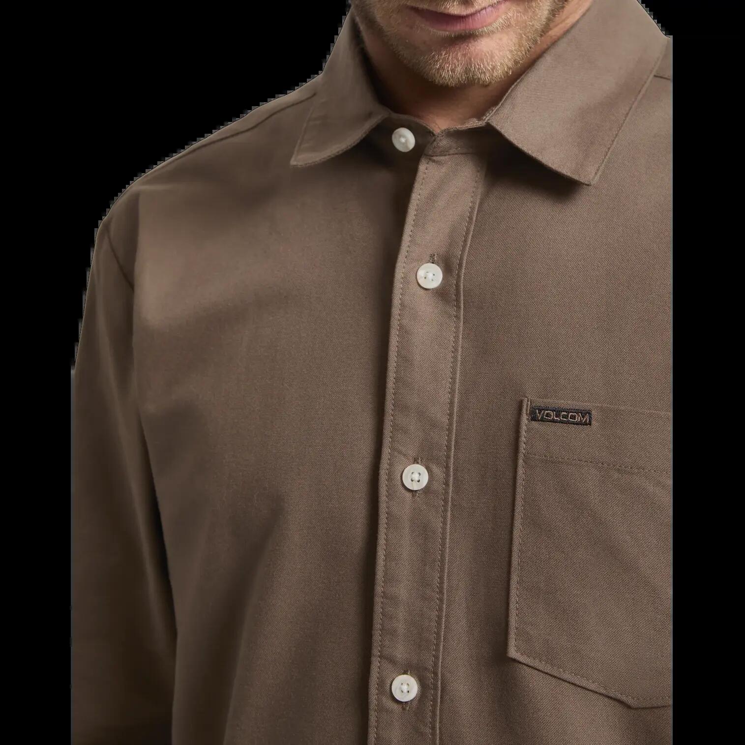 Camisa Volcom Veeco Oxford Marrón Piedra 3/7