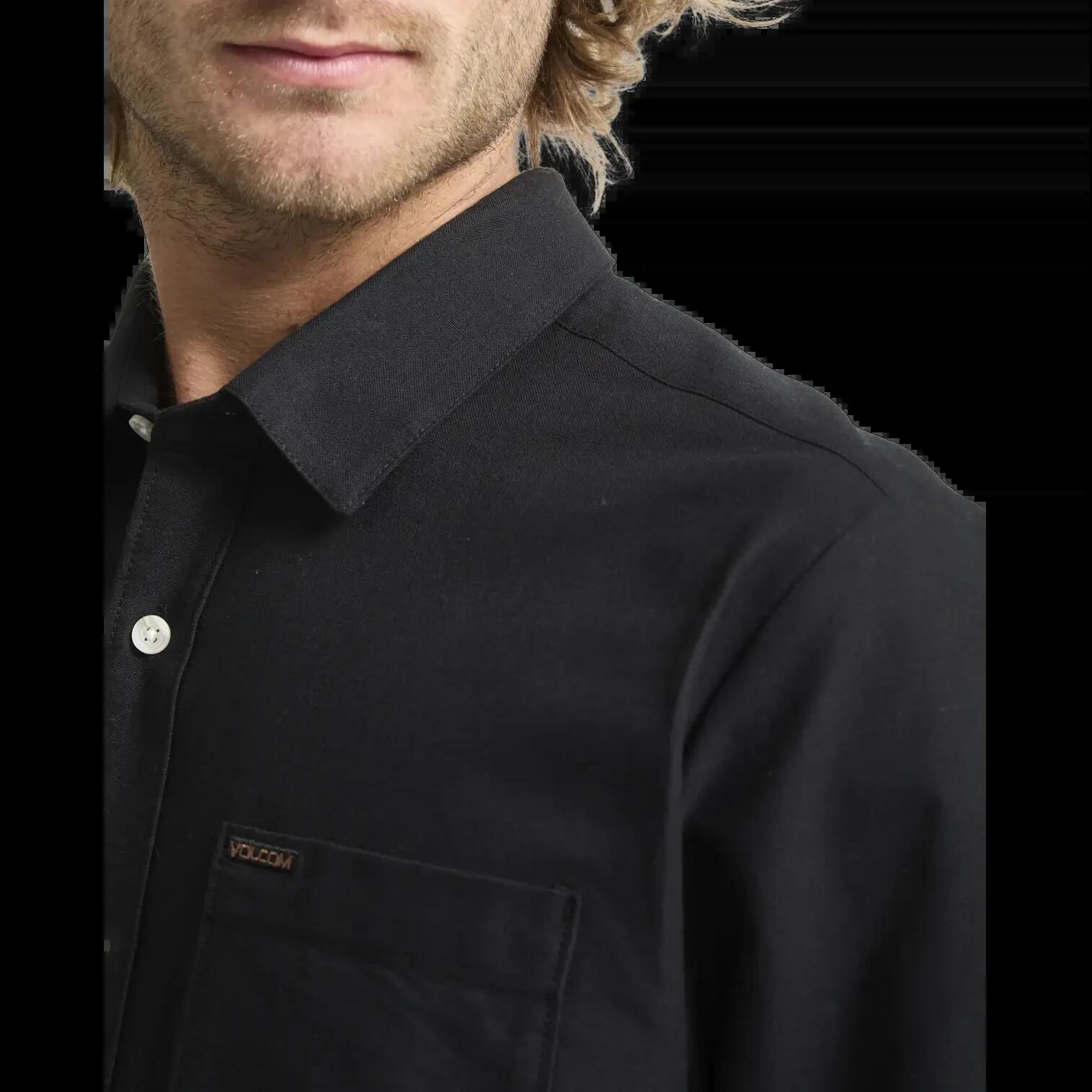 Camisa Volcom Veeco Oxford Negro Marrón 3/7