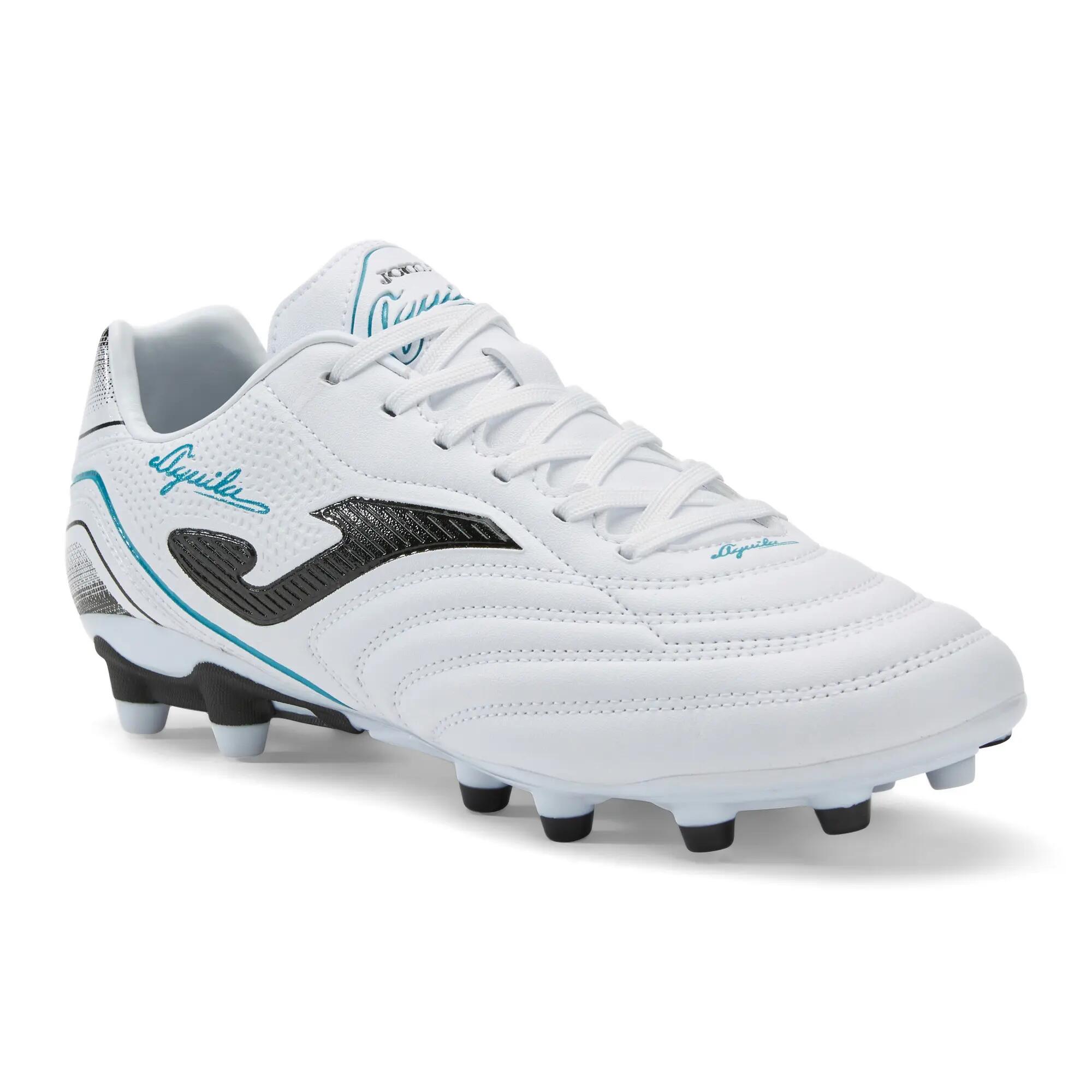Ghete de fotbal AGUILA 2402 FG, alb-negru