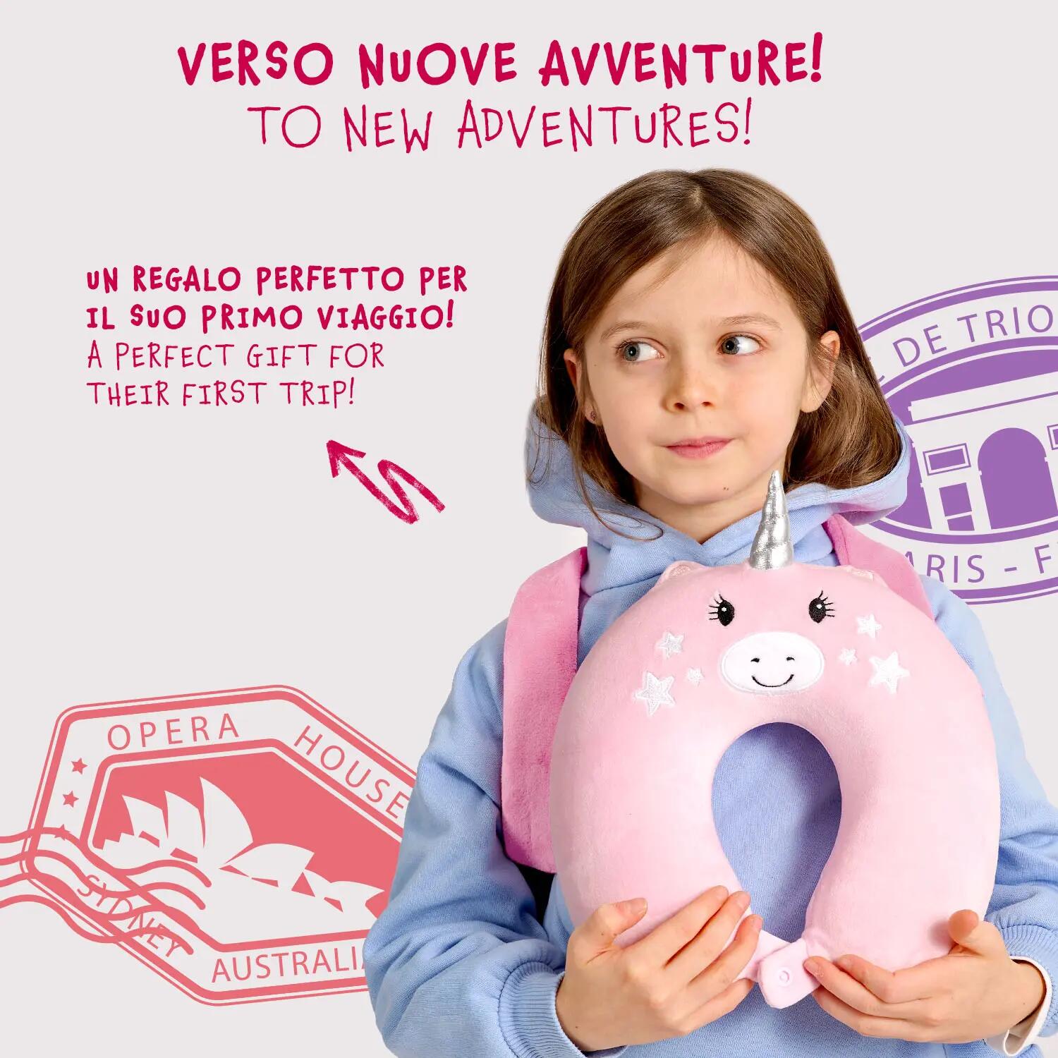 Zaino da Bambina con Cuscino Unicorno da Viaggio Rosa 9/9