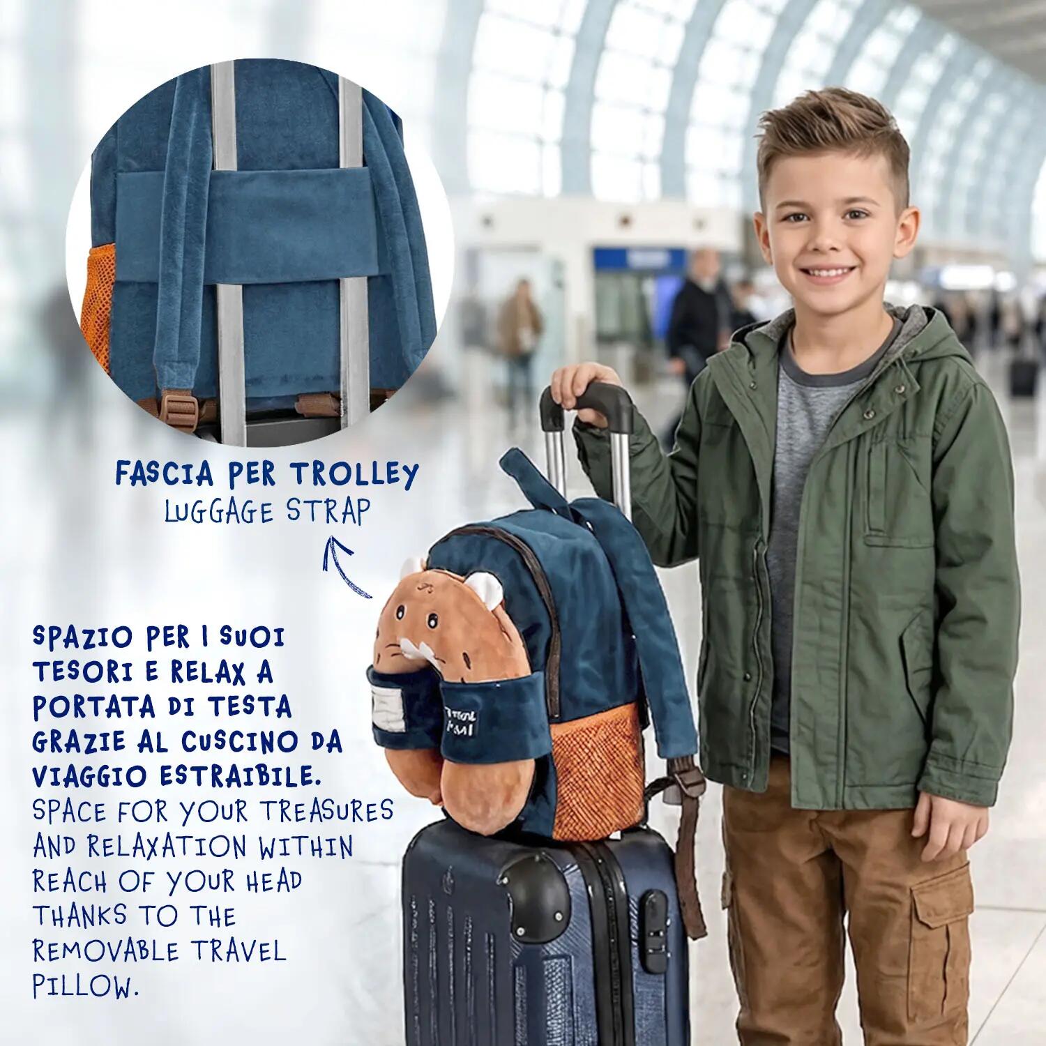 Zaino da Bambino con Cuscino Gatto da Viaggio Blu 7/9