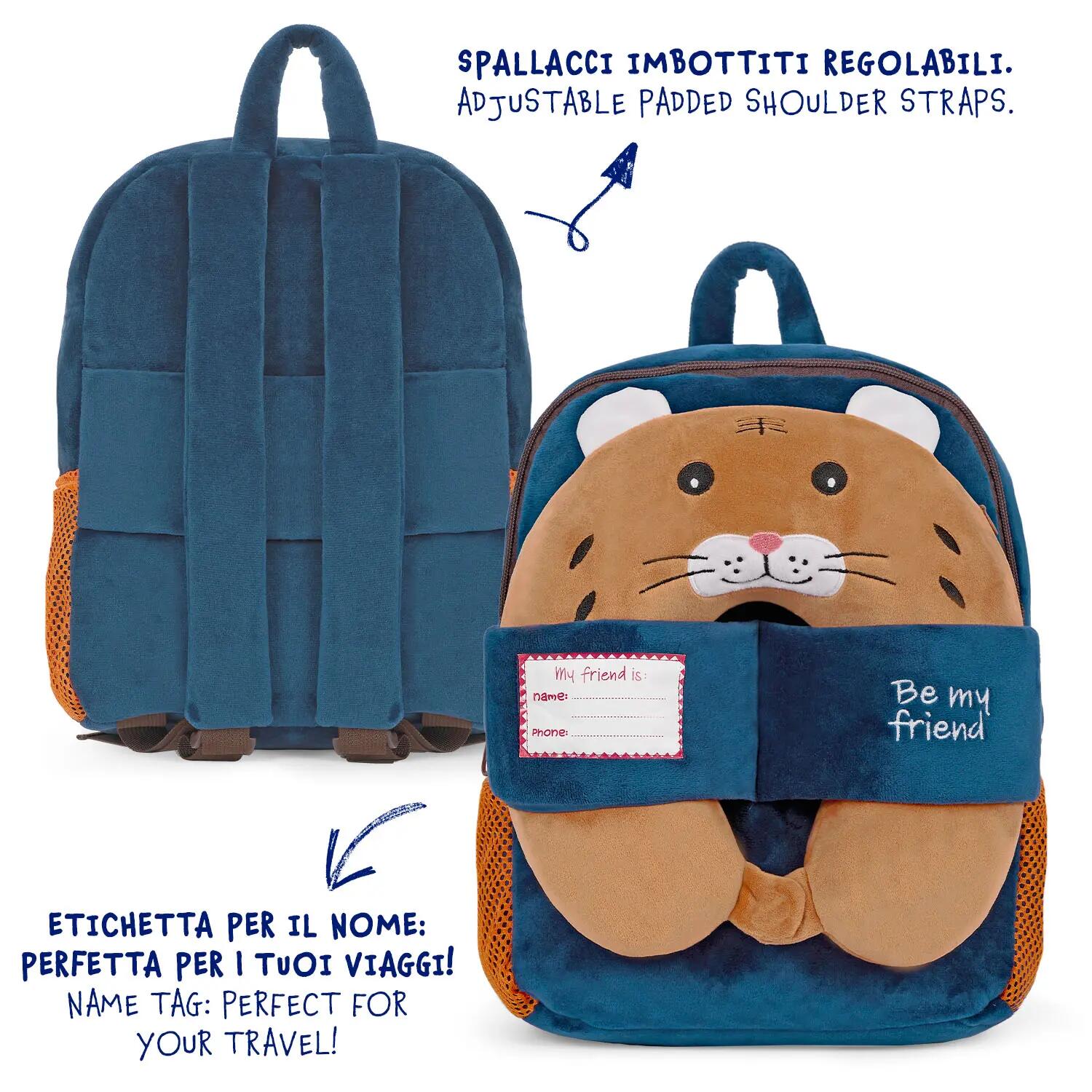 Zaino da Bambino con Cuscino Gatto da Viaggio Blu 5/9
