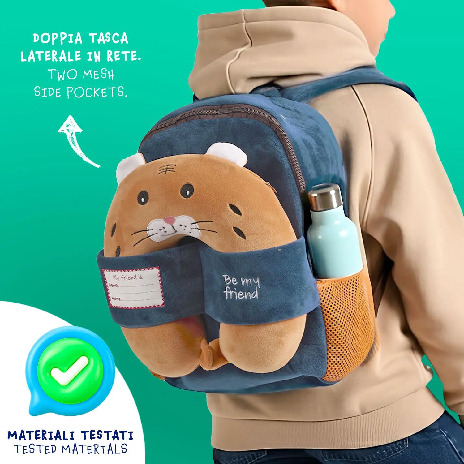 Zaino da Bambino con Cuscino Gatto da Viaggio Blu 4/9