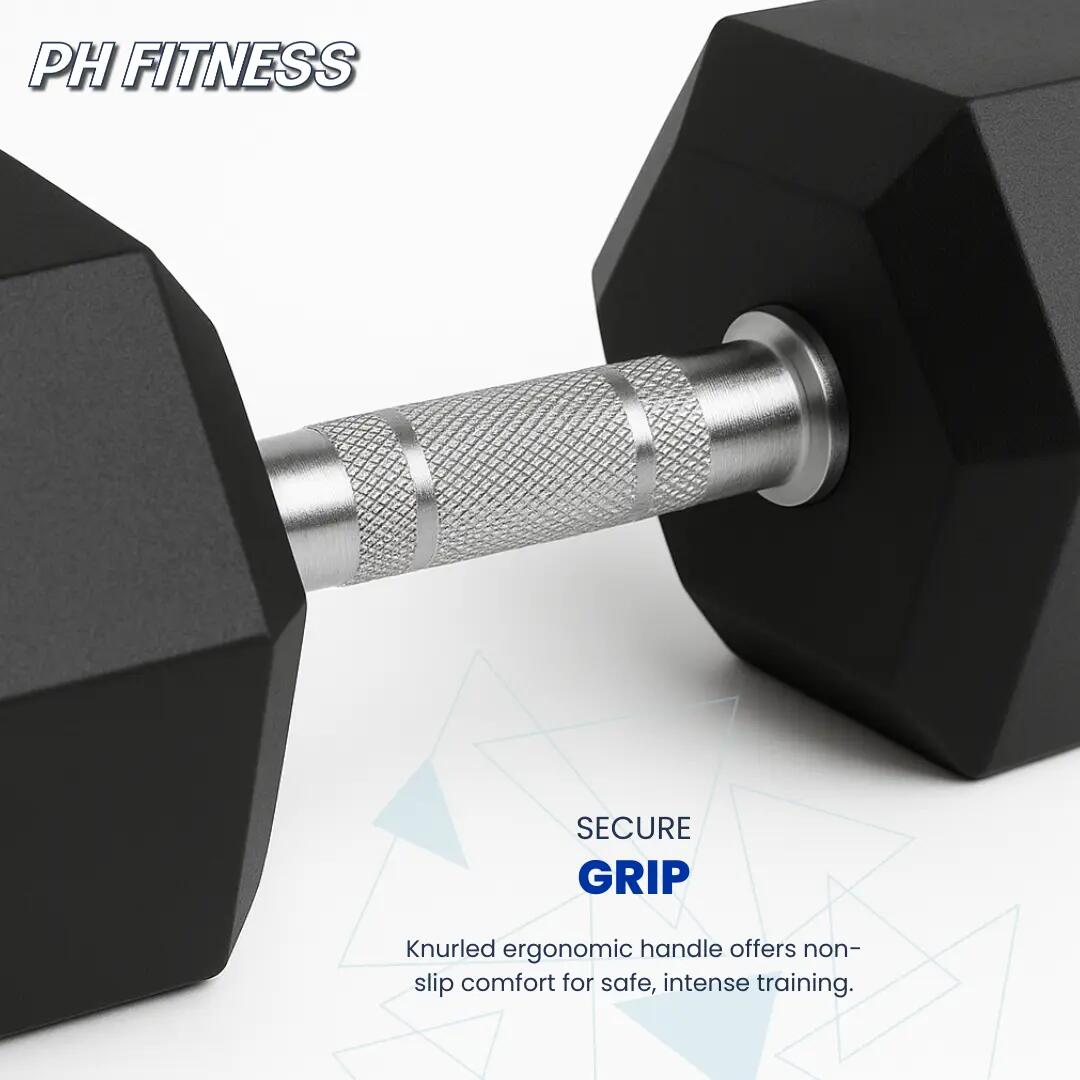 Zestaw hantli heksagonalnych 2,5–25 kg, 10 par, gumowane 4/4