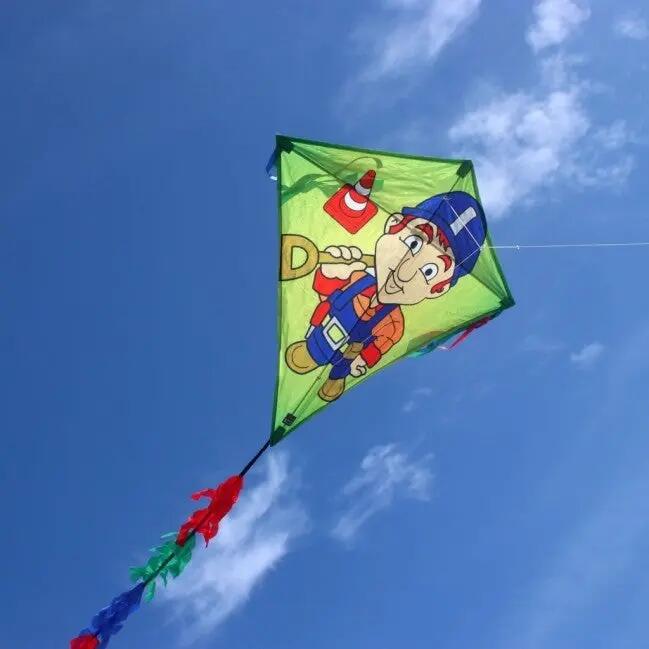 Kite infantil Wolkensturmer Eddy Bauarbeiter 1158 Amarelo 75 x 75 cm 8/10