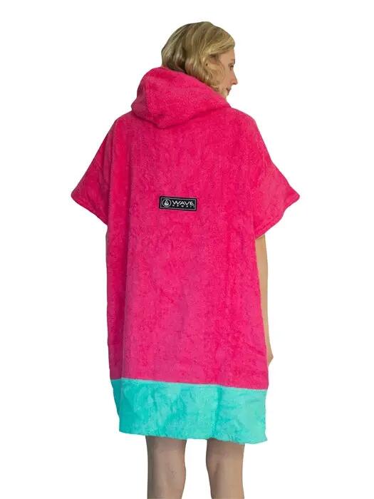 Poncho Wave Hawaii Cotton Velours Poncho Pink Wave S WH4084 Rosa 90 x 70 cm 8/9