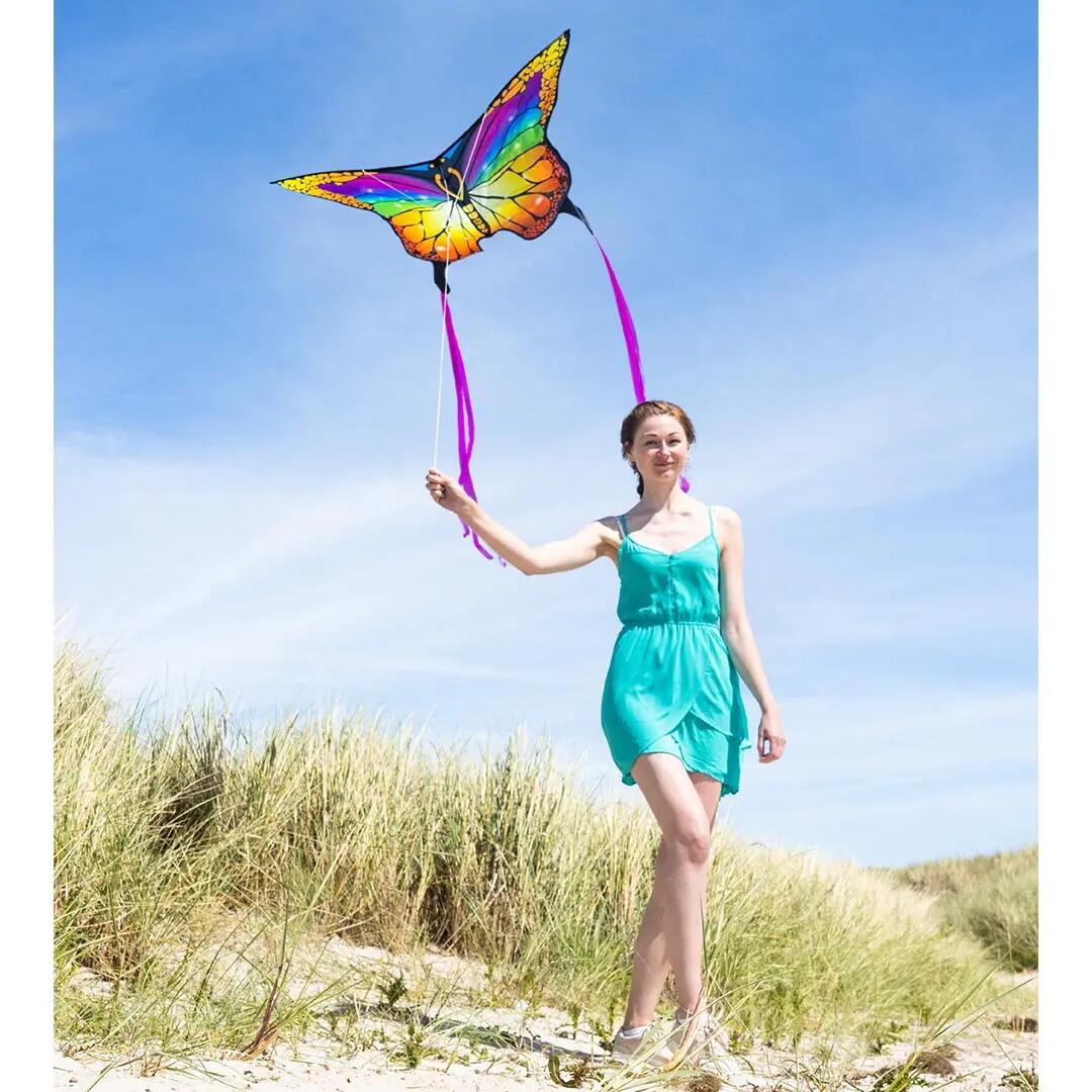 Papagaio para crianças HQ Butterfly Kite Rainbow 102223 Rainbow 95 x 120 cm 8/8